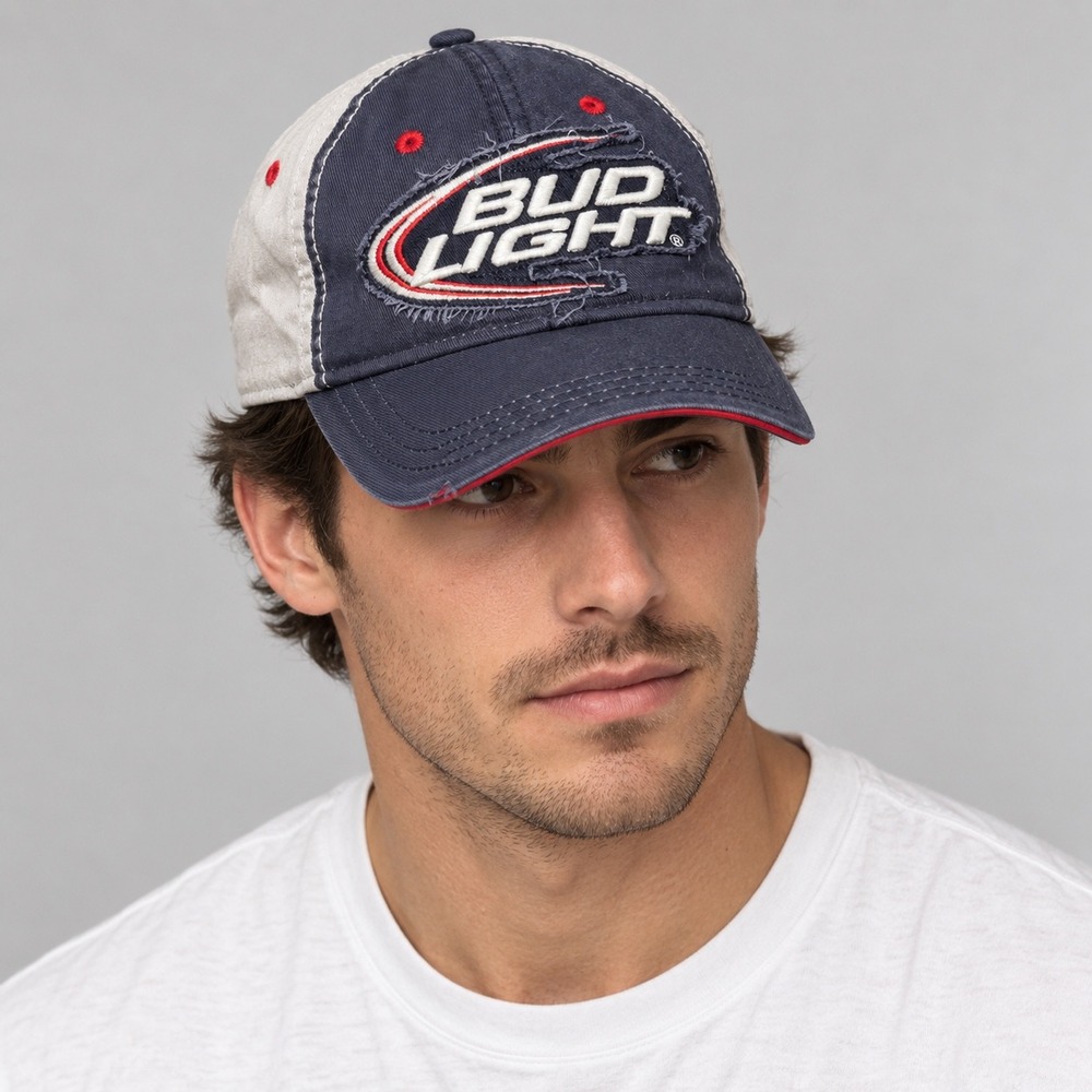Vintage Bud Light Beer Hat Men Blue Bottle Opener Distressed Baseball Cap 2011